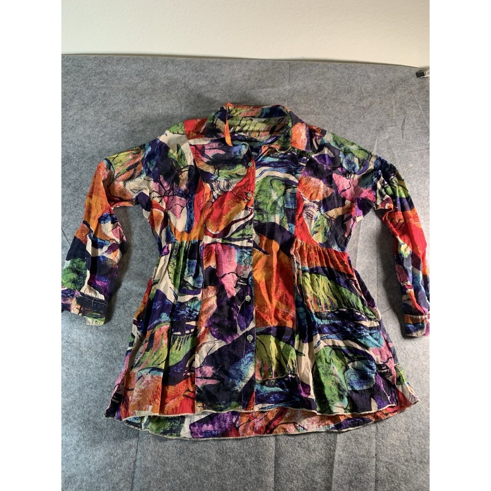 John Mark Mixed Pattern Multicolor Pockets Long S… - image 1